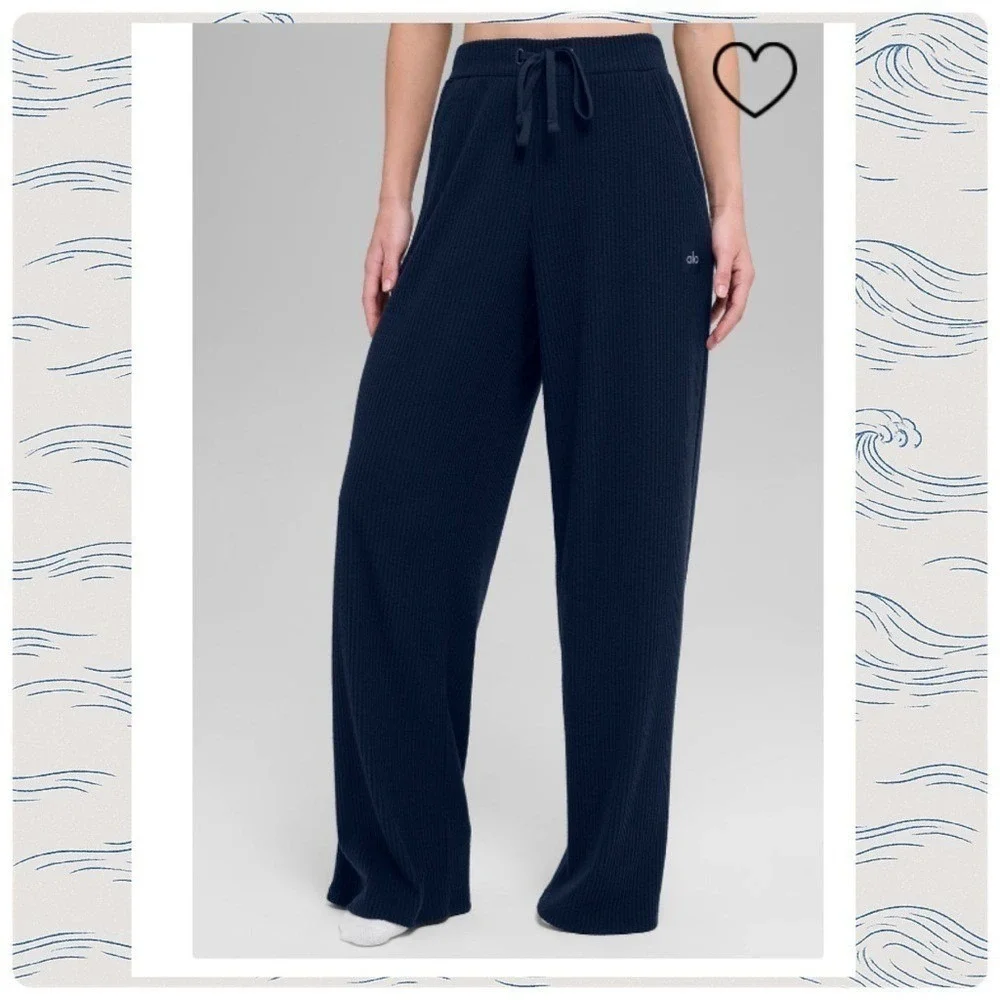 ALO Muse Wide Leg Pant Navy Blue NWT‎ SMALL